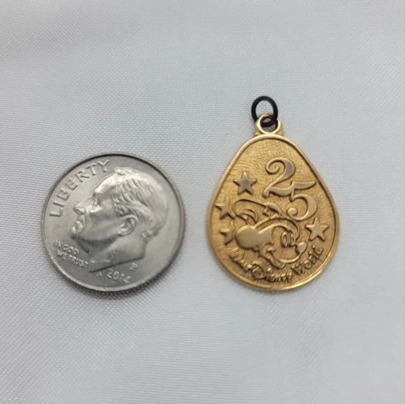 14k Yellow Gold 25th Anniversary Disney Charm